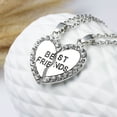 thumbnail image 2 of Sexy Sparkles Clear Rhinestone Link Cable Necklace Cable Chain Broken Heart Message BEST FRIENDS Pendants Zinc Metal Alloy Pendant, 2 of 3