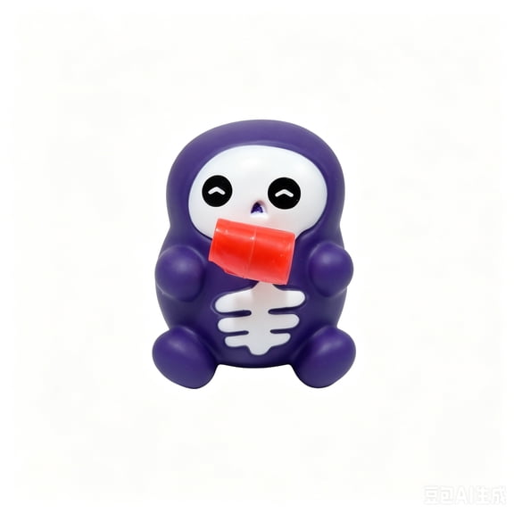 Halloween Skeleton Squishy Toy with Funny Rolling Tongue, Single Piece, Purple, for Kids and Adults, Squeeze Toy