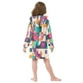 thumbnail image 7 of FORMRS Niños Bathrobe Unisex Hooded Robe Soft Plush Pajamas Sleepwear, Size 2-3T, Pink Geometric, 7 of 7