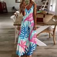 thumbnail image 3 of Flamingo Pattern Design Sleeveless Dress Woman Fashion Long Dresses Women's Summer Suit Dress 2025, 3 of 7