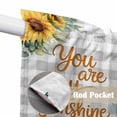 thumbnail image 4 of Sunflower Swag Valances for Windows, Kitchen Curtains 36 Inch Length 2 Panels Set, Summer Botanical Checkered Yellow Floral Short Curtains for Small Windows Rod Pocket Cafe Curtains Drapes 28"x36", 4 of 8