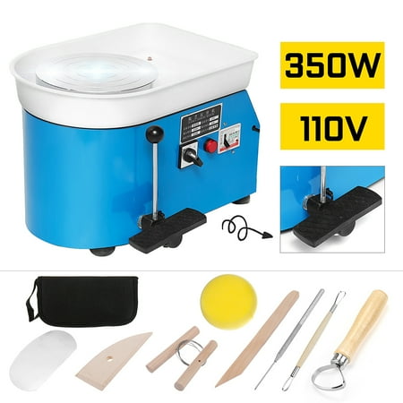 Yellow Pottery - Clay pottery wheel Kit, Pottery Wheel Machine With 8 Sets Clay Modeling Tools, 350W 110V 0-300r/Min Electric Ceramic Tool Art Craft For Beginner Kids Gifts Early Education