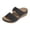 stag126-Black, variant on BRICH Women's Dual Strap Wedge Slide Sandals 2026 Slip on Flats Open Toe Adjustable Hollow out Leather Low Wedge Heel Non Slip Walking Shoes White 8.5