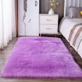 thumbnail image 5 of Solid Gray Ultra‑Soft Long‑Hair Faux Fur Shaggy Area Rug, Cozy Non‑Slip Decorative Floor Carpet for Bedroom Living Room Indoor Home Use-Light gray19.5"W x 19.5"L, 5 of 6