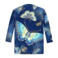 thumbnail image 5 of Cardigan for Women's Plus Size Summer Casual 3/4Sleeve Fashion Comfortable Pockets Printing Cardigan Top Blouse Party Up to 65% off, 5 of 5