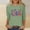 Green, variant on Zivyakyron Summer Womens T Shirts Independence Day Everyday Patriotic Lady Tops Loose Casual 3/4 Sleeve Clothes