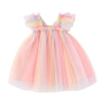 thumbnail image 5 of Hrsba Kids Summer Dress,Casual Sleeveless Dress for Girls,Toddler Kids Baby Girls Fashion Cute Sleeveless Sweet Mesh Suspenders Dress,Pink ,12 Months, 5 of 5