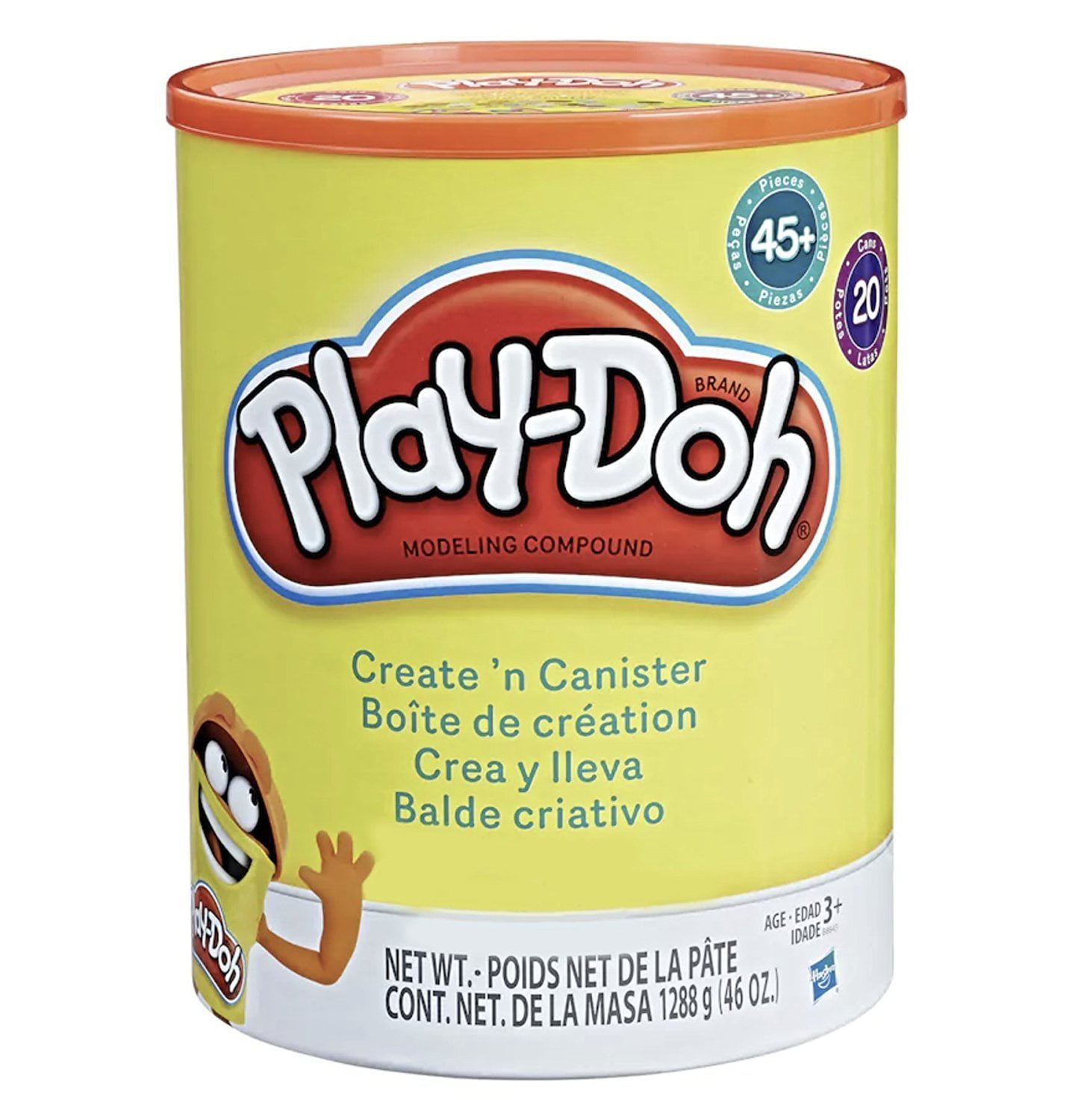 Years 3 *New* HASBRO Play-Doh Create 'n Canister w 20pc Piece Cans of Play Doh 