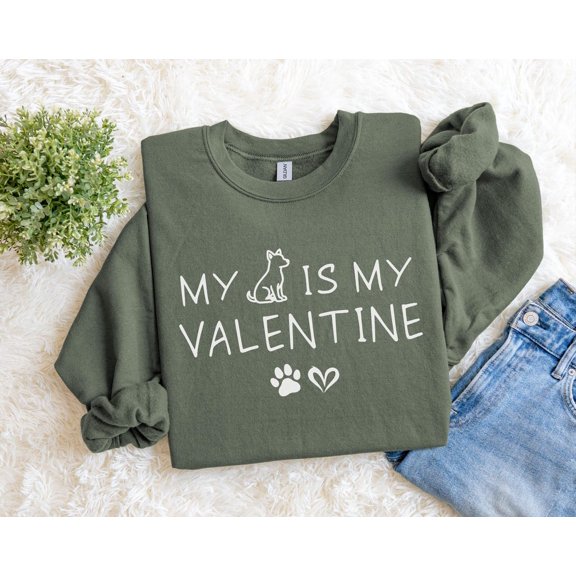 Valentine's Day Crewneck, Dog Owner Sweatshirt, for Dog Lover Person, Valentines Dog Mom Sweater for Women, Valentine's Pets All Size S-5Xl Tshirt All Size S-5XL