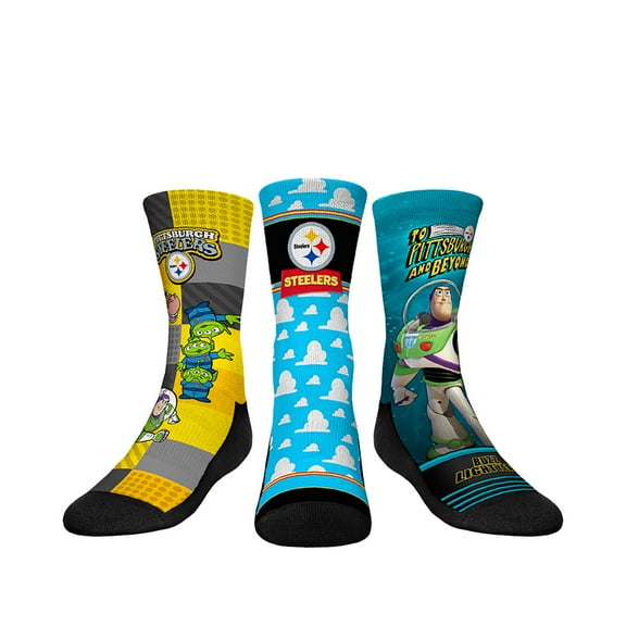 Youth Rock Em Socks Pittsburgh Steelers Toy Story 3-Pack Crew Socks