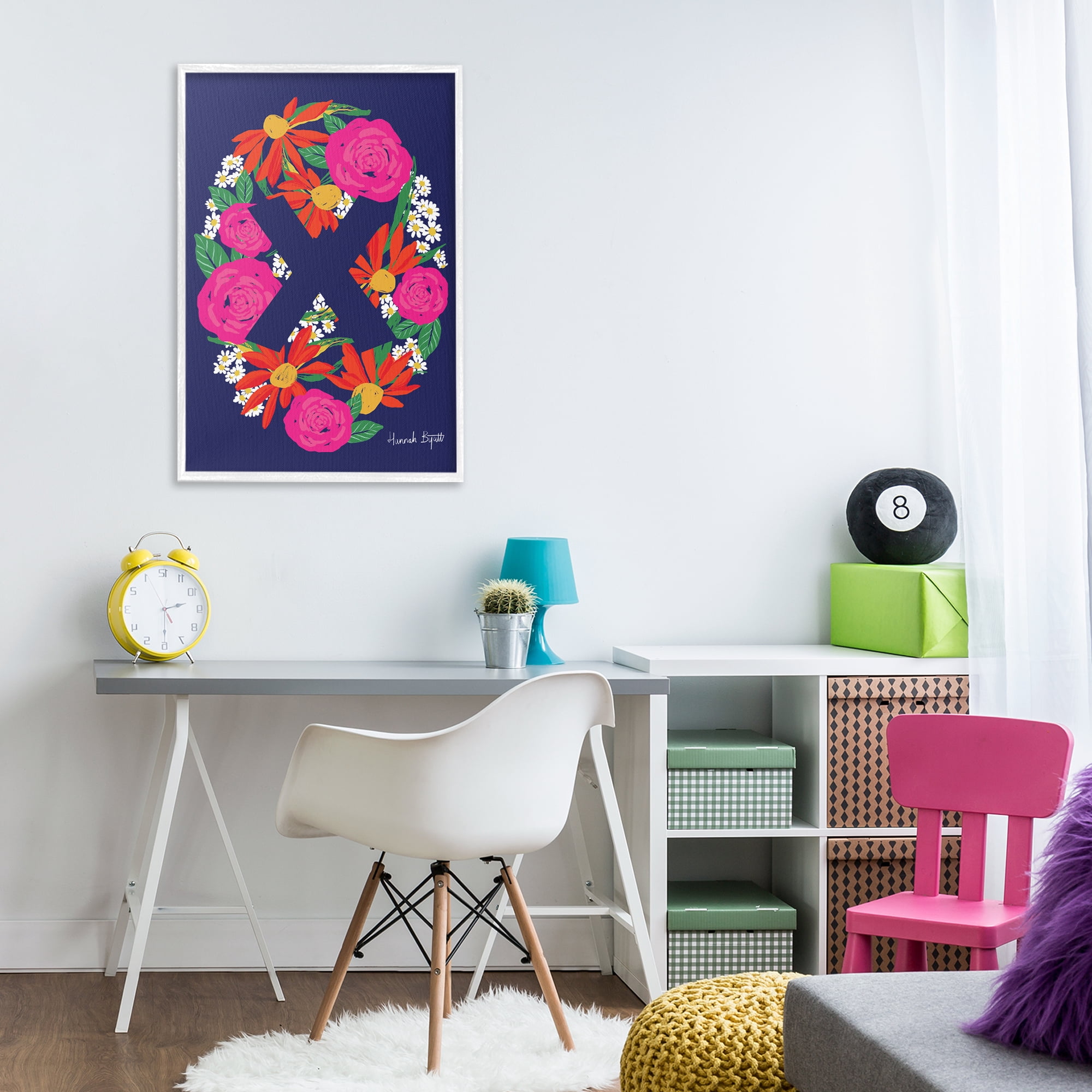 Stupell Industries Floral Bloom Letter X Botanical & Floral Painting White Framed Art Print Wall Art, 20 x 30