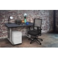 thumbnail image 2 of Esteem 48" Height Adjustable Power Desk with Single White Mobile Pedestal- Grey/Grey, 2 of 5