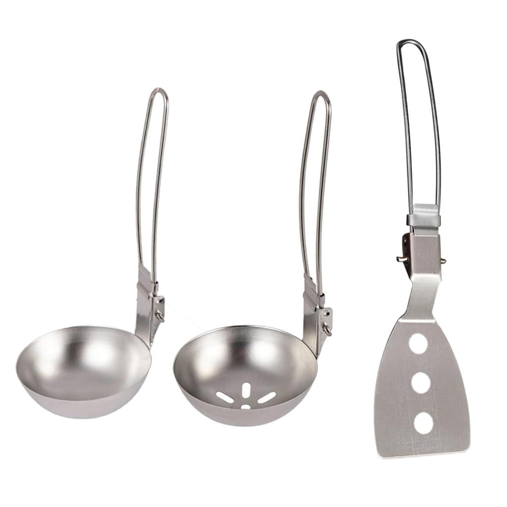 3 Piece Camping Utensils Folding Kitchen Utensils BBQ Backpacking