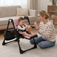 thumbnail image 4 of AILEEKISS Foldable High Chair for Baby, Toddler Eating Chair with Detachable Double Trays, Black Pink, 4 of 11