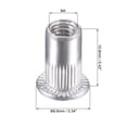 thumbnail image 2 of Unique Bargains Écrous de Rivets M4 en Alliage d'Aluminium Tête Plate Filetée Écrou Argent 100 Pcs, 2 of 5