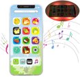 thumbnail image 1 of Juguete musical para teléfono móvil, juguete de aprendizaje de inglés, teléfono móvil LED con 8 funciones y luces LED deslumbrantes para bebés y niños, 1 of 8