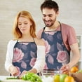 thumbnail image 5 of Pioneer Flower Floral Print Pattern Apron-Garden Aprons for Women with Pockets-Cotton Linen Waterproof Kitchen Cooking Gardening Aprons Adjustable for Kitchen,Cooking,BBQ and Salon 33x27 Inch, 5 of 7