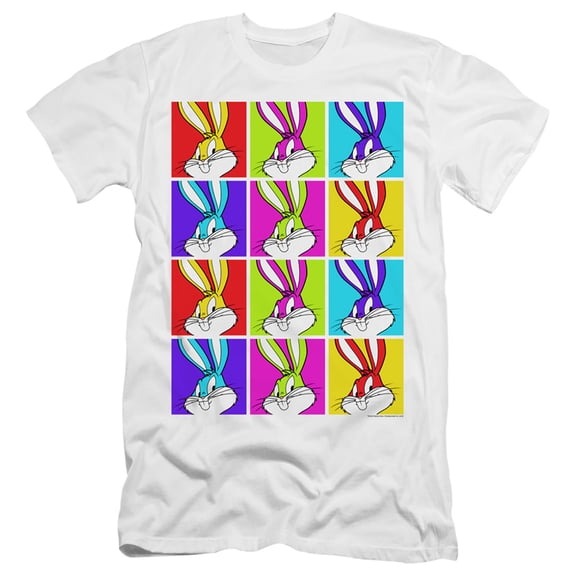 Looney Tunes Bugs Tiles Adult 30/1 T-Shirt White
