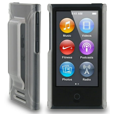 CLEAR FROST HARD CASE COVER WITH BELT CLIP HOLSTER FOR APPLE iPOD NANO 7 7th 8th GEN