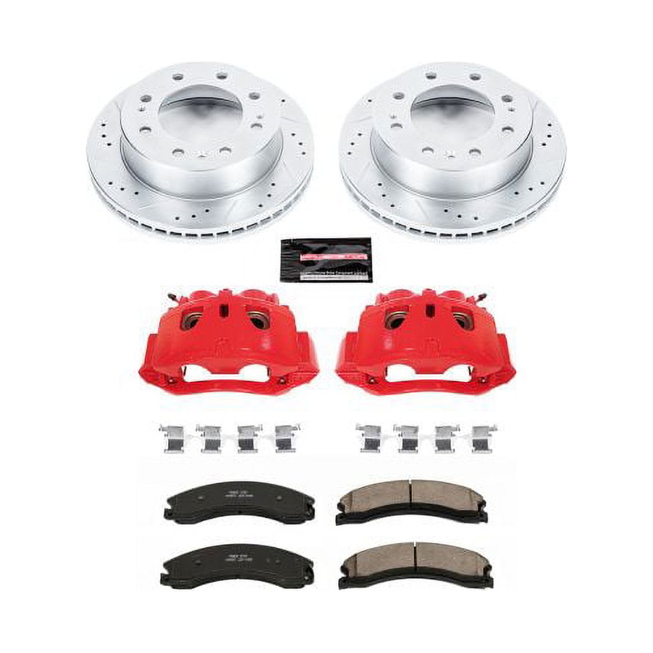 PowerStop Front Z23 Evolution Sport Brake Pad and Rotor Kit with Red Powder Coated Calipers Fits: CHEVROLET GMC Select Models KC6258