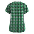 thumbnail image 2 of Scrub Tops Women Print Irish Shamrock Printed V Neck Breathable T-Shirts Short Sleeve Professionals Soft Stretch St. Patrick's Day Scrub Tops with Pockets  green XX-Large, 2 of 3