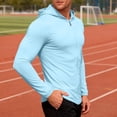 thumbnail image 6 of TKKCS Mens Hooded Sun Protection Jackets- Outdoor Lightweight Fishing Hiking Zip Up Jackets Light Blue Size M, 6 of 8