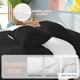 thumbnail image 3 of Black Duvet Cover Set, Pure Black Soft Duvet Cover California King Bedding Set 4 Pieces, 1 Quiltcover and 2 Pillowcases with Zipper, 1 Bed Sheet for All Seasons, 3 of 9