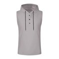 thumbnail image 4 of fatyb Men's Hooded Tank Tops Sleeveless Bodybuilding Gym Hoodies Muscle Cut off T-Shirts with Button, 4 of 5