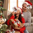 thumbnail image 2 of Rbaofujie Outdoor Christmas Decorations 2024 Christmas Bow Pendant with Bell Christmas Tree Gift Box Set Decoration Linen Printed Letter Bow Christmas Decorations for Home, 2 of 6