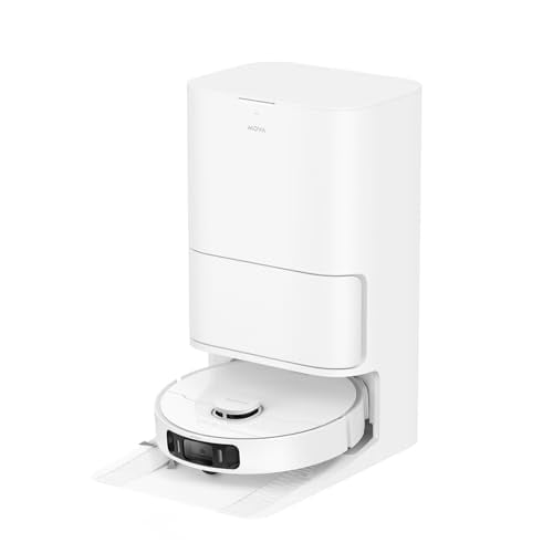 Robot aspirador y trapeador MOVA S20 Ultra con cepillo doble, succión de 8300 Pa, trapeador de agua caliente de 140 ℉, autolavado y secado, elevación automática para alfombras, vaciado y recarga auto