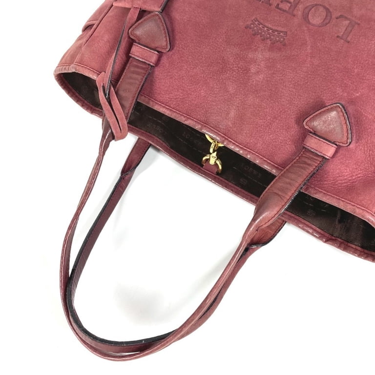 Pre-Owned LOEWE Logo Heritage Tote Bag Shoulder in Nubuck Leather