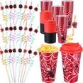 thumbnail image 1 of Vasos Maxcheck Spider de Party Favors, 480 ml, con tapas y pajitas, 24 unidades, 1 of 7