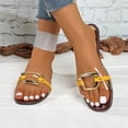 thumbnail image 3 of Roncen Women's Clear Flat Sandals Dressy Cute Sparkly Summer Vacation Slide Shoes, 3 of 7