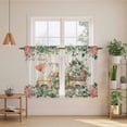 thumbnail image 2 of Eucalyptus Trucks Kitchen Curtain for Berdoom Living Room Cafe 54 Inch Length, Spring Farmhouse Floral Leaves Burlap Tiers Curtains Light Filtering Drapes Window Treatment 2 Panels 52"Wx54"L, 2 of 8