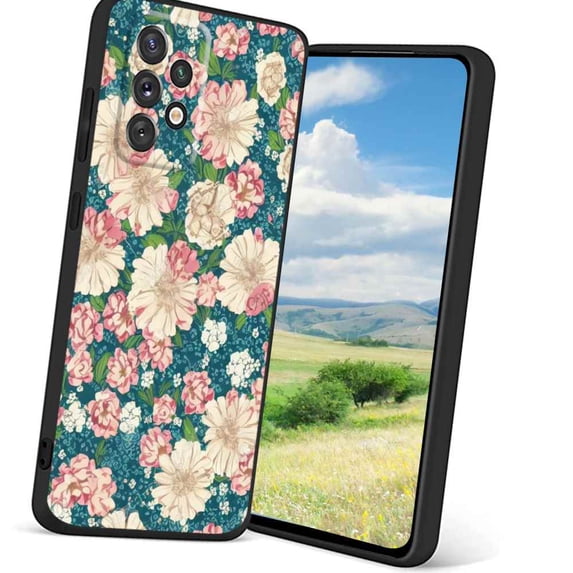Compatible with Samsung Galaxy A32 5G Phone Case, Vintage-Floral-Flower25 Case Men Women, Flexible Silicone Shockproof Case for Samsung Galaxy A32 5G