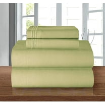 Elegant Comfort 6-Piece Bed Sheets - Microfiber 1500 Thread Count, King Sage/Green
