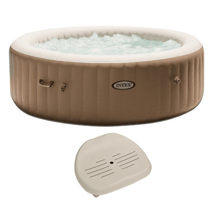 Intex PureSpa 85 Inch 6 Person Inflatable Round Hot Tub & Inflatable Seat