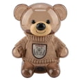thumbnail image 1 of Adorable alcancía con forma de oso de dibujos animados para el ahorro de los niños, diseño de ropa de plástico transparente de color crema, 1 of 8