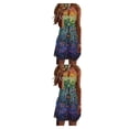 thumbnail image 4 of Vestido corto informal con estampado floral bohemio Qarigey Sexy Halter Sundress playa vacaciones fecha banquete ropa de verano S M L XL 2XL 3XL 4XL 5XL, 4 of 6