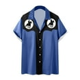 thumbnail image 3 of DDAPJ pyju Mens Button Down Shirts Vintage Print Bowling Shirts Casual Short Sleeve Shirts Striped Hawaiian Beach Shirt Tops Limited Time Sales of Today Multicolor XXXL, 3 of 6
