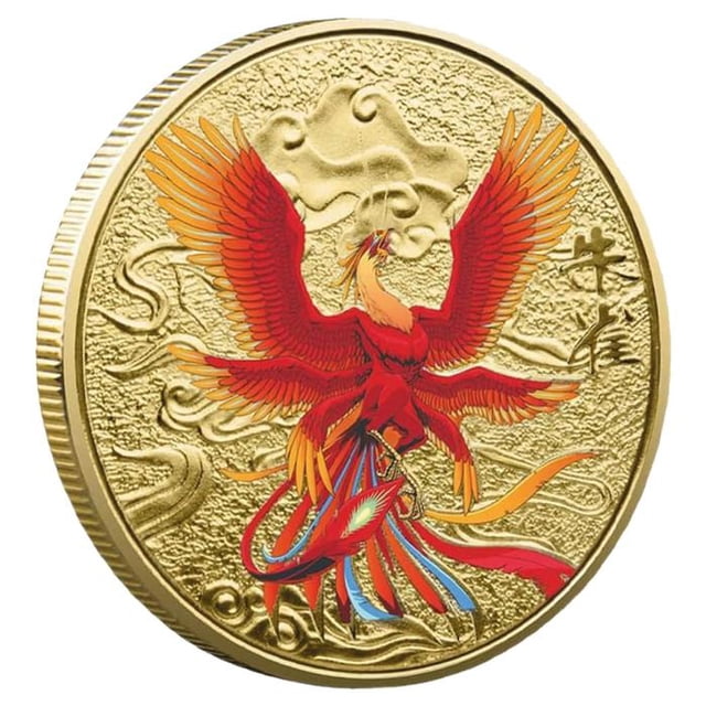 Monedas de Recuerdo CoinRosefinch 1Pza Pinzón Rosa Oro 4cm Espesor 3mm Hierro Chapeado en Oro VentDepot