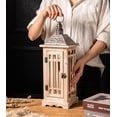 thumbnail image 5 of Large Rustic Wooden Metal Decorative Lantern Set of 2, Modern Farmhouse Floor Candle Lanterns with Drawer, Indoor/Outdoor Hanging Lanterns for Home Decor (No Glass), 5 of 5