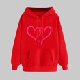 thumbnail image 2 of Plebaso Sweat à Capuche pour Femmes Mignon Cœur Manches Longues Décontracté avec Poches, 2 of 5
