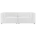 thumbnail image 3 of Loveseat and Sofa Set, Faux Vegan Leather, White, Modern Contemporary Urban Design, Living Lounge Room Hotel Lobby Hospitality, 3 of 10