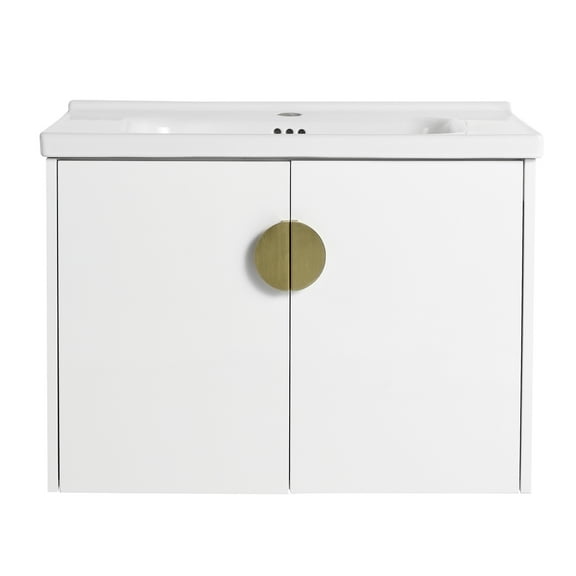28'' Bathroom VanityWith Ceramic MetalClose TopScratch ResistantWaterproofBathroom Storage