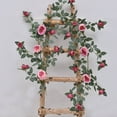 thumbnail image 1 of Flores artificiales, flores falsas, flores de imitación, juego de regalo para mujer, rosa artificial, caña, tubo de techo, ratán, cubierta decorativa, envuelta, colgante de pared, tiras de rosas falsa, 1 of 5
