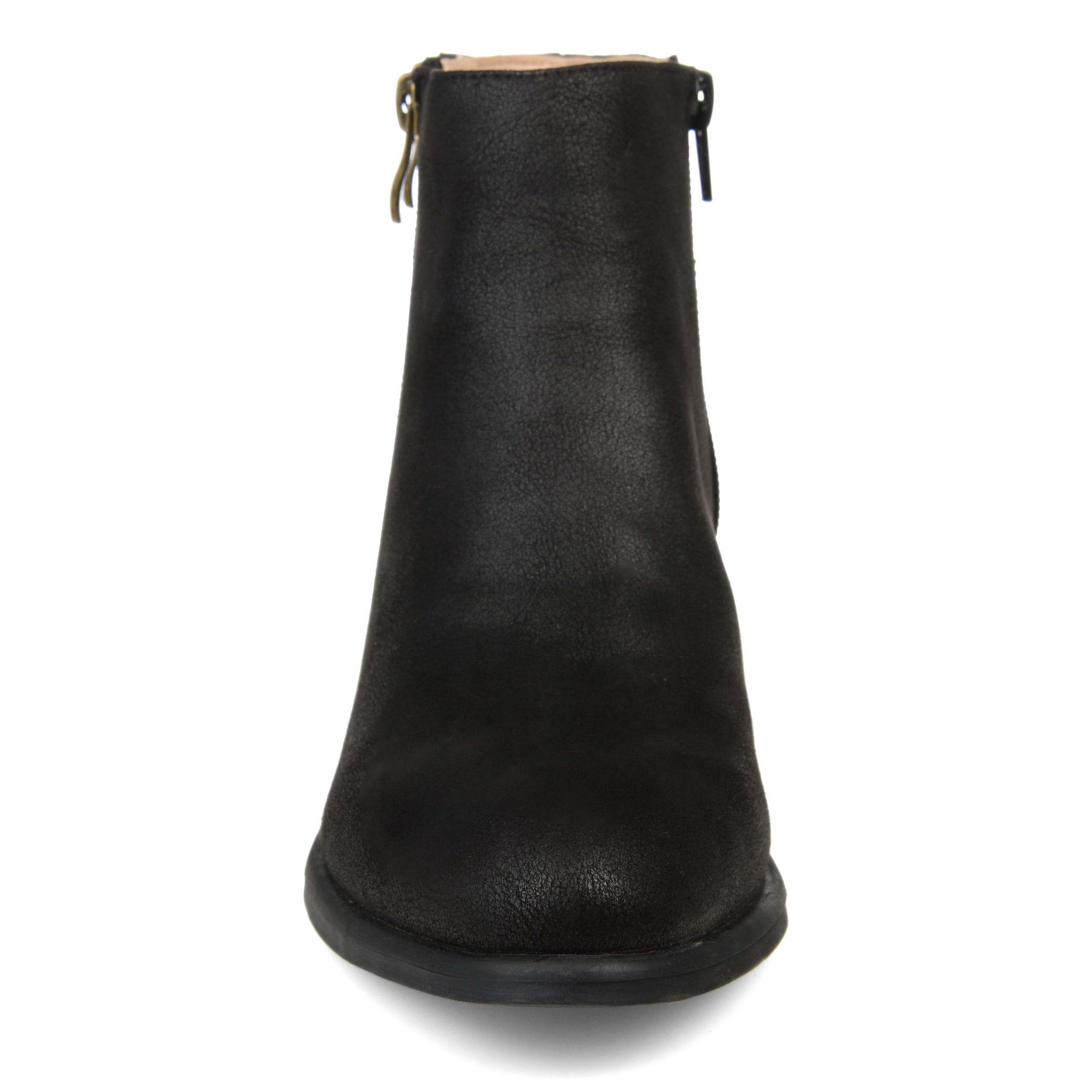 Journee Womens Jayda Inside Zip Stacked Heel Booties