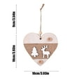 thumbnail image 6 of Lwlmwt Wooden Christmas Ornaments, 4 Pack Rustic Star, Heart, Tree & Ball - Neutral Holiday Hanging Decor with Jute Rope, 6 of 9