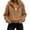 Brown, variant on Nowekniz Womens Oversized Half Zip Fleece Hoodie, Long Sleeve Cropped Quarter Zip Pullover Sweatshirt, Warm Fall Winter Casual & Gym Training Hooded Top