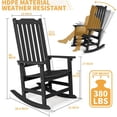 thumbnail image 3 of Patio Rocking Chair, Oversized Rocker Chair for Adult, All Weather Rocking Chair Outdoor, High Back Porch Rocker, Rocking Chairs for Garden, Backyard, Poolside,380lbs, 3 of 9